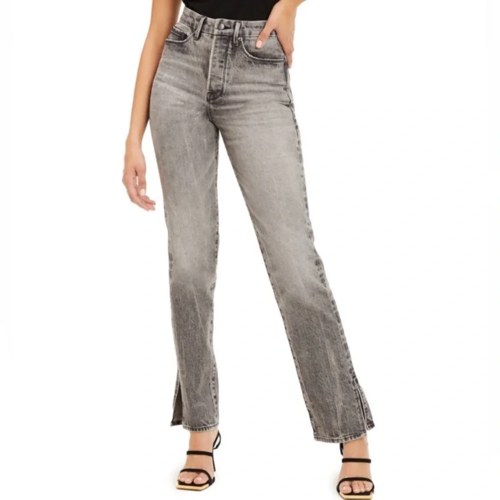 (A11) Good American Good Boy Slit Bootcut High Rise‎ Jeans - Size 6/28, NWT